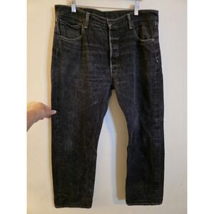 Levis‎ 501 Men's 38x32(Act.38x30)Blue Dark Wash Button Fly Straight Fit Jeans